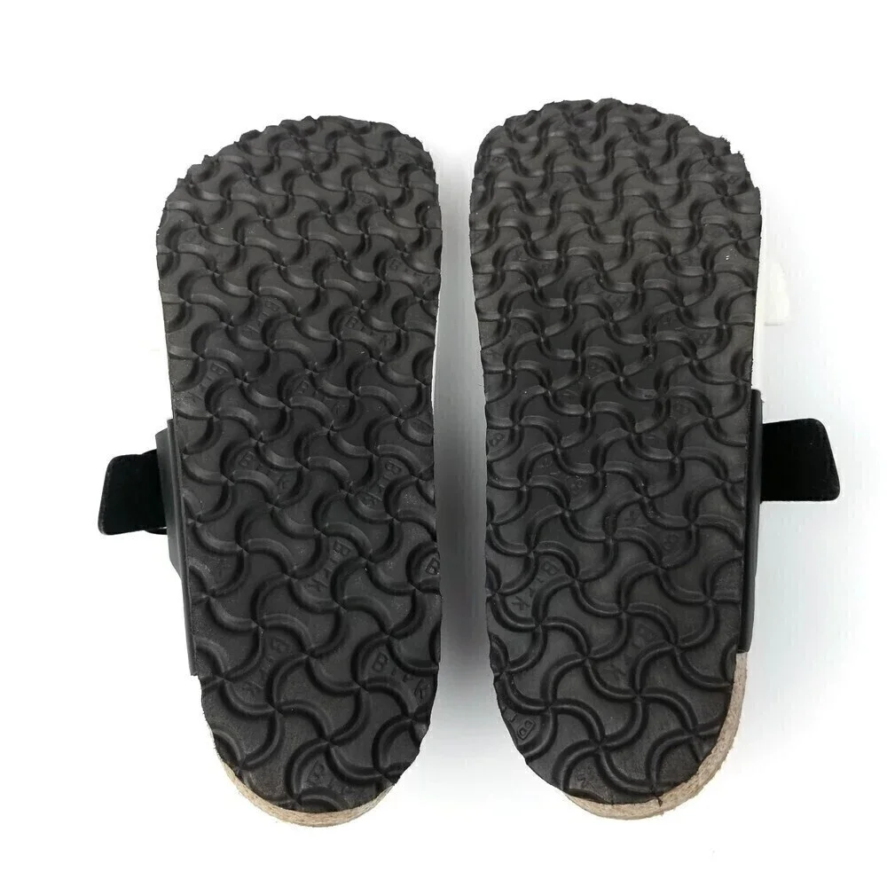 NEW Birkenstock Arizona Two Strap Color Block Buckle Sandals Black White Mens 11